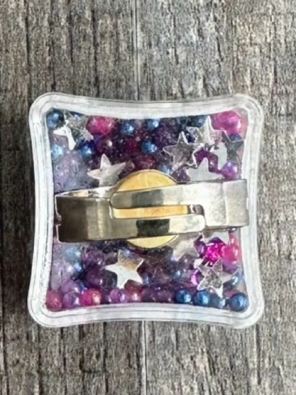 💞 New Handmade Adjustable Multicolored Star Glitter Ring
